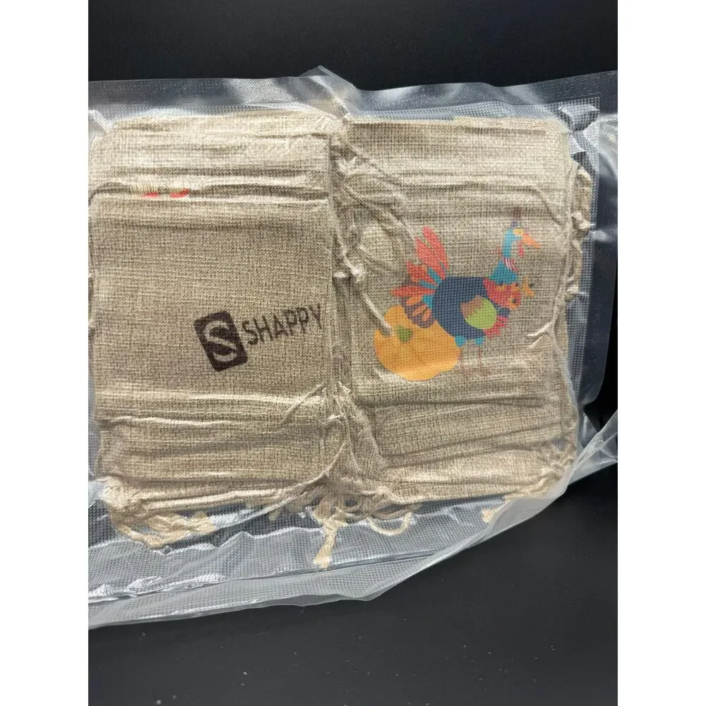 Burlap Bag Sack Party Decorative Gift Bag Wih 24 Designs Rustic 48pcs-Set of 2